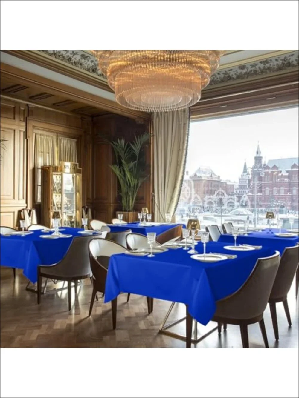 Polyester Tablecloths 60x120 Inch for 8 Foot Tables, 6 Pack